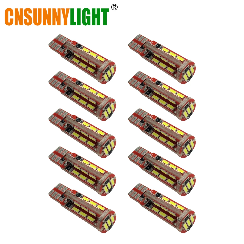 Cnsunny светильник 10 шт. светодиодный лампы W5W T10 168 192 4014 27SMD автомобиля светодиодный CANBUS автомобильной стоянки светильник боковой сигнал лицензии светильник Инж