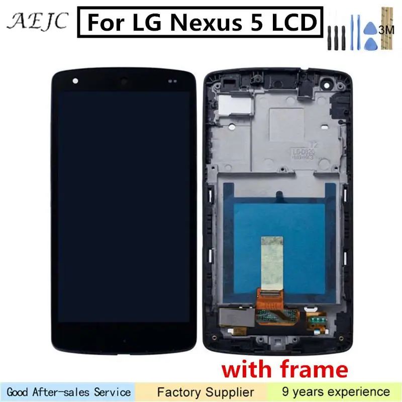 

For LG Google Nexus 5 Screen D820 D821 LCD Display Touch Screen Digitizer Assembly with Frame for LG Nexus 5 Display 4.95