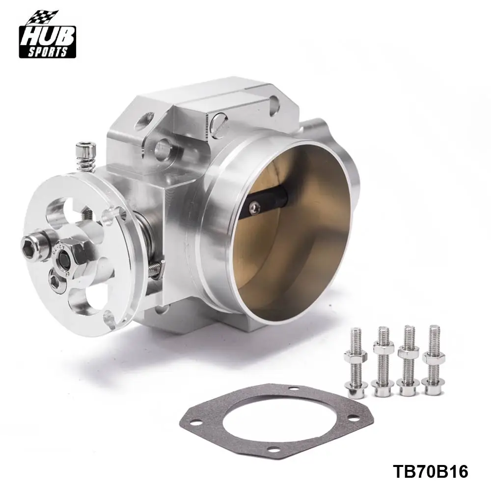 High Flow Aluminum Intake Manifold 70mm Throttle Body Silver For Honda Civic Acura Integra B16 B18  EK EG HU-TB70B16