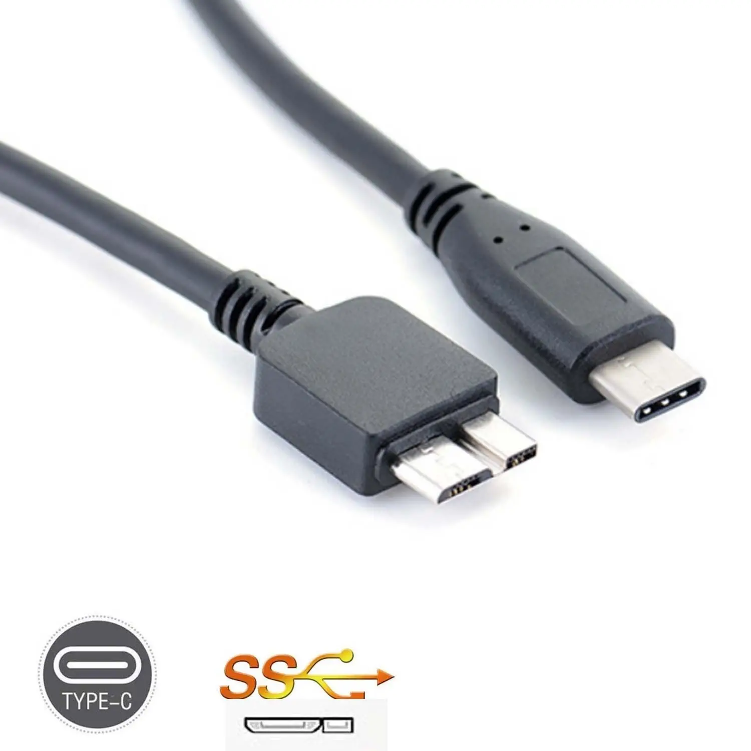USB 3.1 نوع-C USB-C إلى USB 3.0 مايكرو B كابلات الموصلات لديل إليانوير 13/17 ، MSI GS63 الألعاب دفتر إلى قرص صلب خارجي