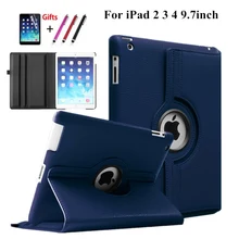 360 градусов вращающийся PU кожаный чехол для apple ipad 2 3 4 для ipad 4 с retina смарт-Стенд Магнитный чехол, пленка и стилус