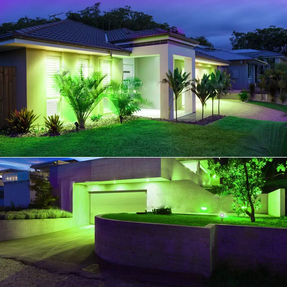 2W Solar Spotlights IP65 Waterproof Outdoor Solar Lights Landscape Lighting Wall Light 2 Green Dual Spot Headlamp For Garden