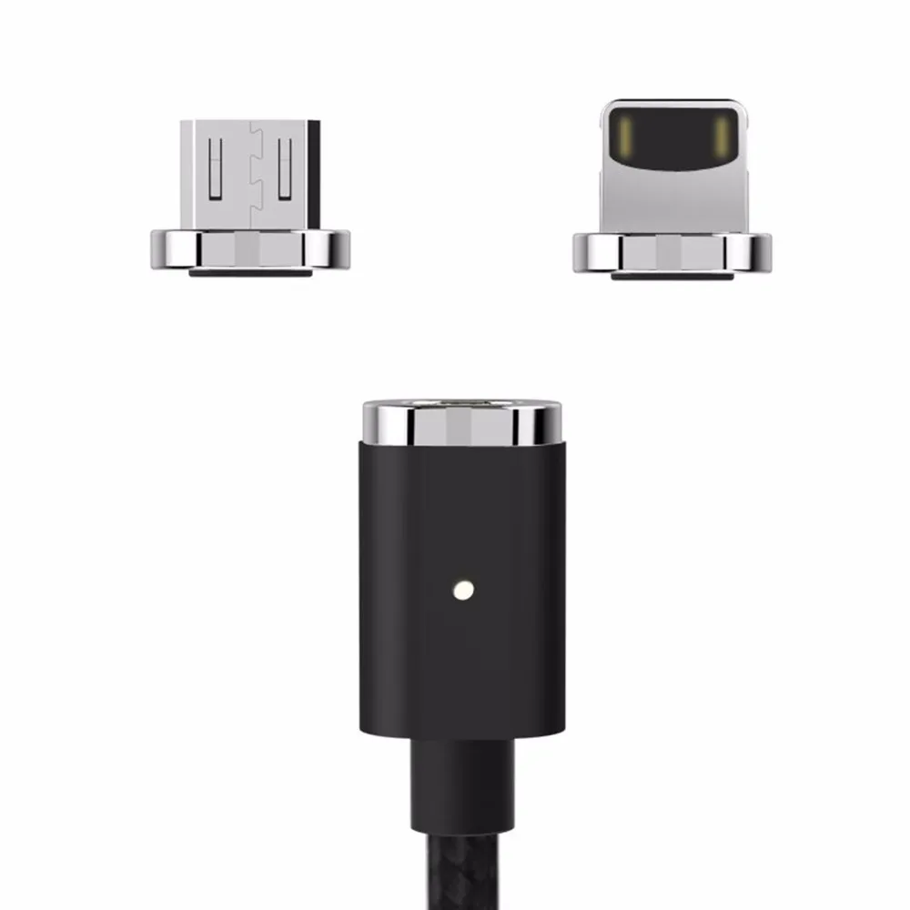 Магнитный кабель WSKEN Mini 2 USB для iPhone 5, 5S, 6, 7, 8 Plus, samsung, IOS/Micro USB, кабель для быстрой зарядки, светодиодный индикатор