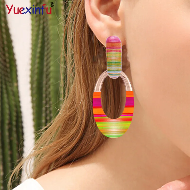 

Yuexinfu Hot Brincos Female Zinc Alloy Drop Earrings For Women Statement Drip Oil Wedding Party Fashion Jewelry Long Earring Set