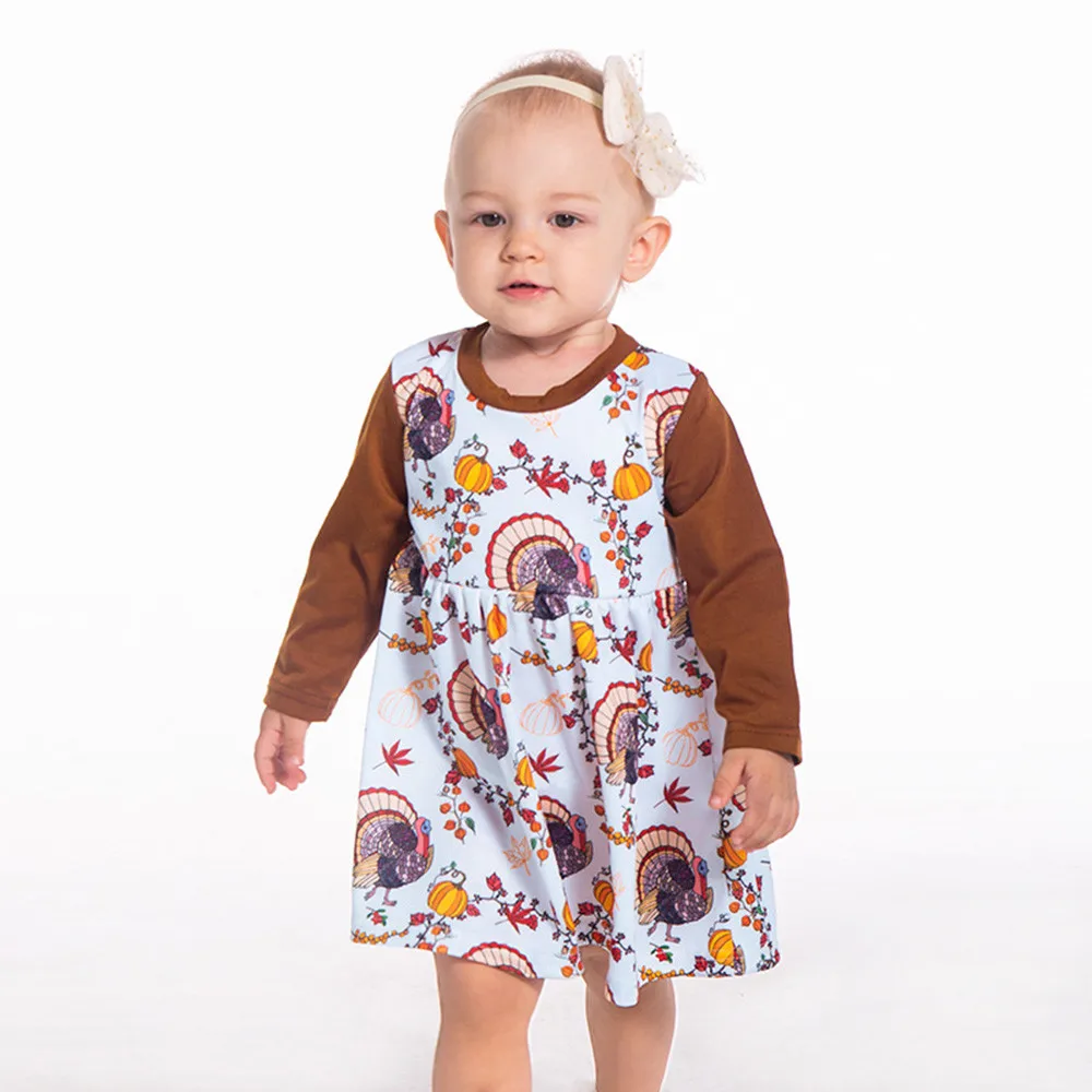 Infant baby girl fall clothes Long Sleeve Thanksgiving Day Pumpkin