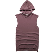 Мужские фитнес-толстовки топы без рукавов бодибилдинг Футболка Модный Стрингер мужской тренировочный жилет с капюшоном спортивная одежда T 2032-3