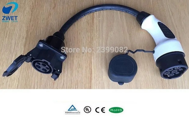 

ZWET j1772 connector ev car charger Type 1 to Type2 adapter Electric Vehicle Charging Adapte/Cable length is 1 m original