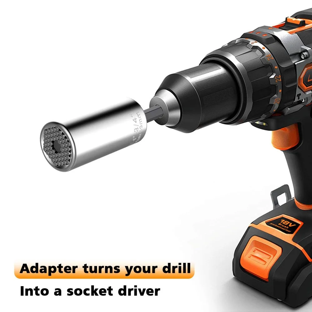 7-19mm Universal Steckschlüssel-Schraubenschlüssel Gator Grip Power Drill Adapte 