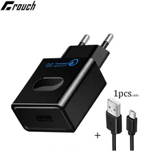 Быстрая зарядка 3,0 USB зарядник Быстрая зарядка QC3.0 зарядка с usb-кабелем Портативный ЕС мобильный телефон зарядное устройство адаптер для Iphone