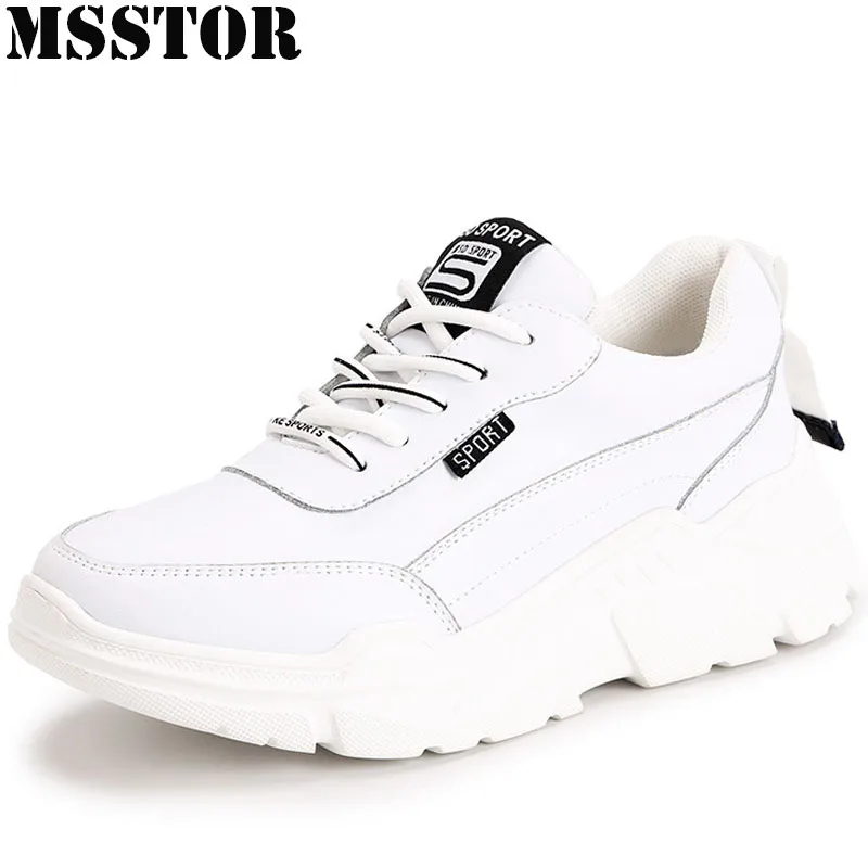 MSSTOR White Running Shoes For Women Genuine Leather Athletic Walking Sport Shoes Woman Brand Casual Fashion Ladies Sneakers MSSTOR White Running Shoes For Women Genuine Leather Athletic Walking Sport Shoes Woman Brand Casual Fashion Ladies Sneakers
