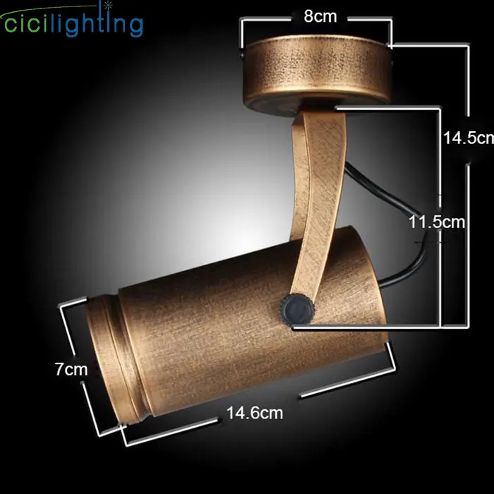Лофт винтажный Светодиодный точечный светильник s промышленный поверхностный светильник деревенский магазин одежды кафе etro потолочный светильник винтажный светильник ing