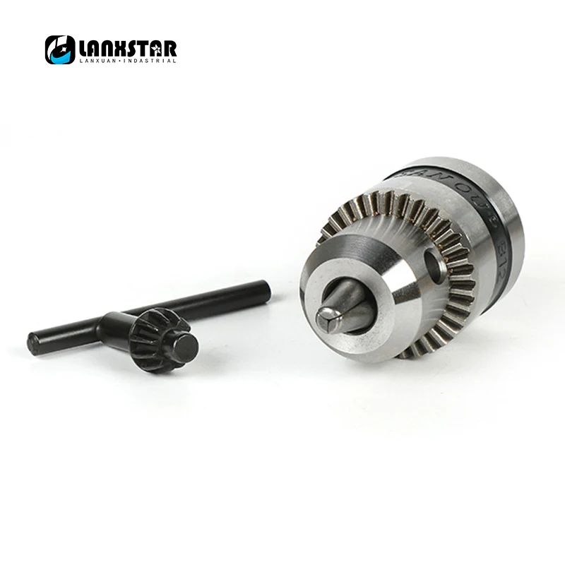 

Lanxstar PCB Engraving Process Electric Drill Chuck 1.5-10mm B12 Tapered Mounting Lathe Chuck Motor Shaft Connecting Rod 6mm