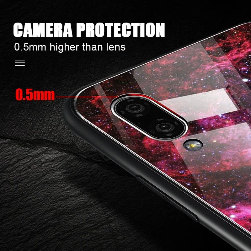 Hisomone Glass Silicone Case For Huawei P20 Lite P Smart Luxury Space Back Cover Case For Huawei Honor 9 Lite 10 Mate 20 Lite