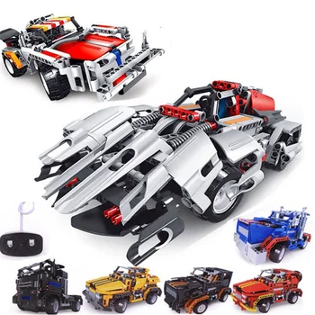 

NEW Technic Series RC Car Model 445pcs Building Blocks Remote Control Cars Cheap block DIY Brick Toys For Children birthday toy