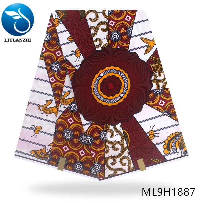 

LIULANZHI African Printing Fabric Veritable High Quality Anakra Wax Fabric For Dress Sewing Dutch Wax ML9H1887