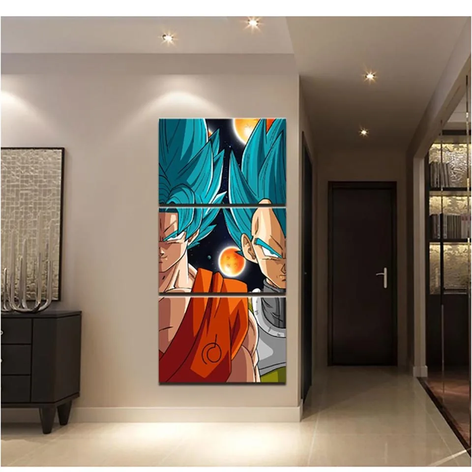 

Home Decor Prints Painting Pictures Wall Art 3 Pieces Modular Animation Dragon Ball Canvas Poster Modern Bedside Background