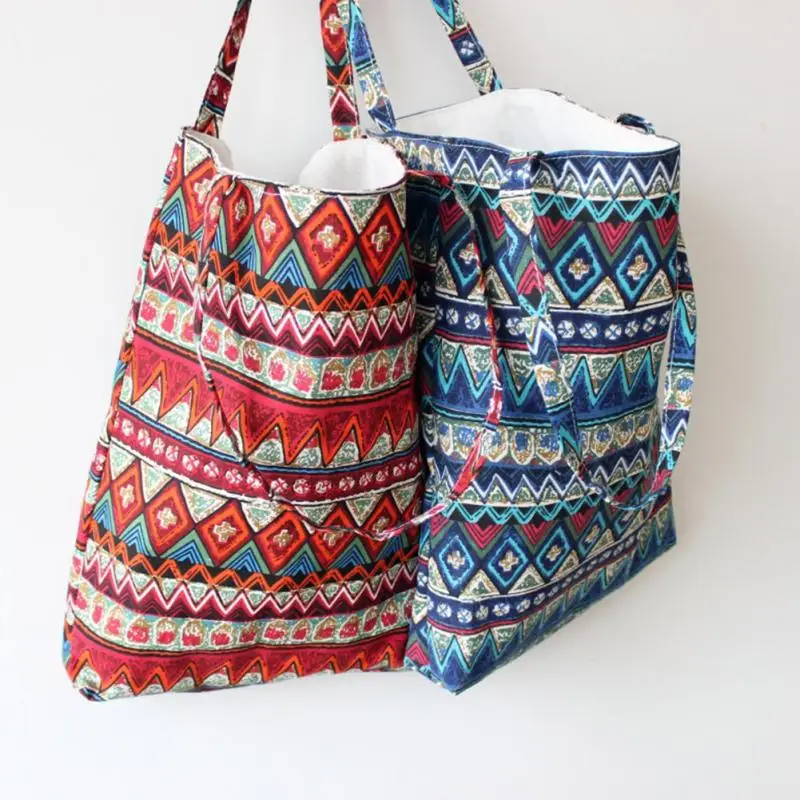 

Women's Shoulder Bags Shopping Bags Floral Printed Linen Handbag Casual Tote for Ladies Large Capacity Eco-friendly Hot Sale #