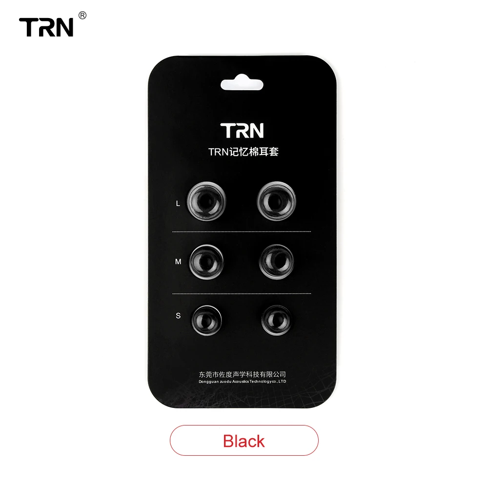 TRN 3 пары(6 шт.) L M S в ухо пены памяти советы наушники/ушной рукав/ушной наконечник/наушники для наушники KZ TRN X6/V30/V80 - Цвет: black