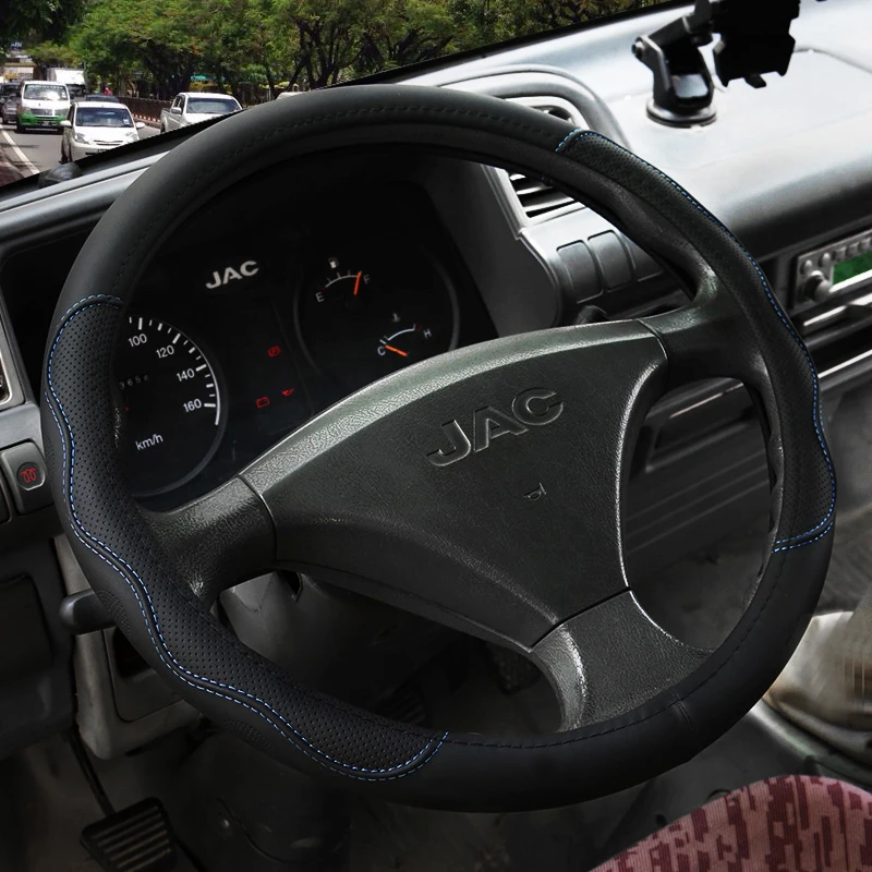 Kkysyelva Leather Steering Wheel Covers For Car Bus Truck 36 38 40 42