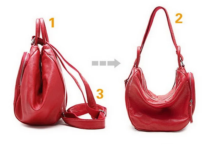 Mochila das Senhoras Real do Couro Zency Macio Natural Vermelho Preto Azul Couro Genuíno Ombro Primeira Camada Ocasional Bolsa 2020 100% 12 azul couro genuíno ombro mochila das senhoras