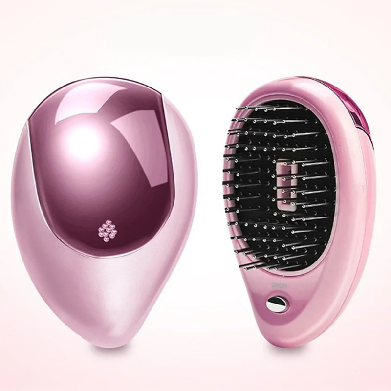 

Portable Electric Hair Ionic Brush Hair Straightener Brush Negative ion Comb Anti-static Massage Mini Straight Hair Comb 2Colors