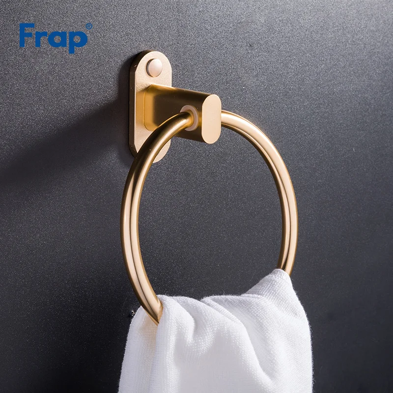 

Frap Wall Mounted Round Toilet Towel Ring Gold color Aluminum Useful Holder Bathroom Accessories Bath Hardware Home Decoration