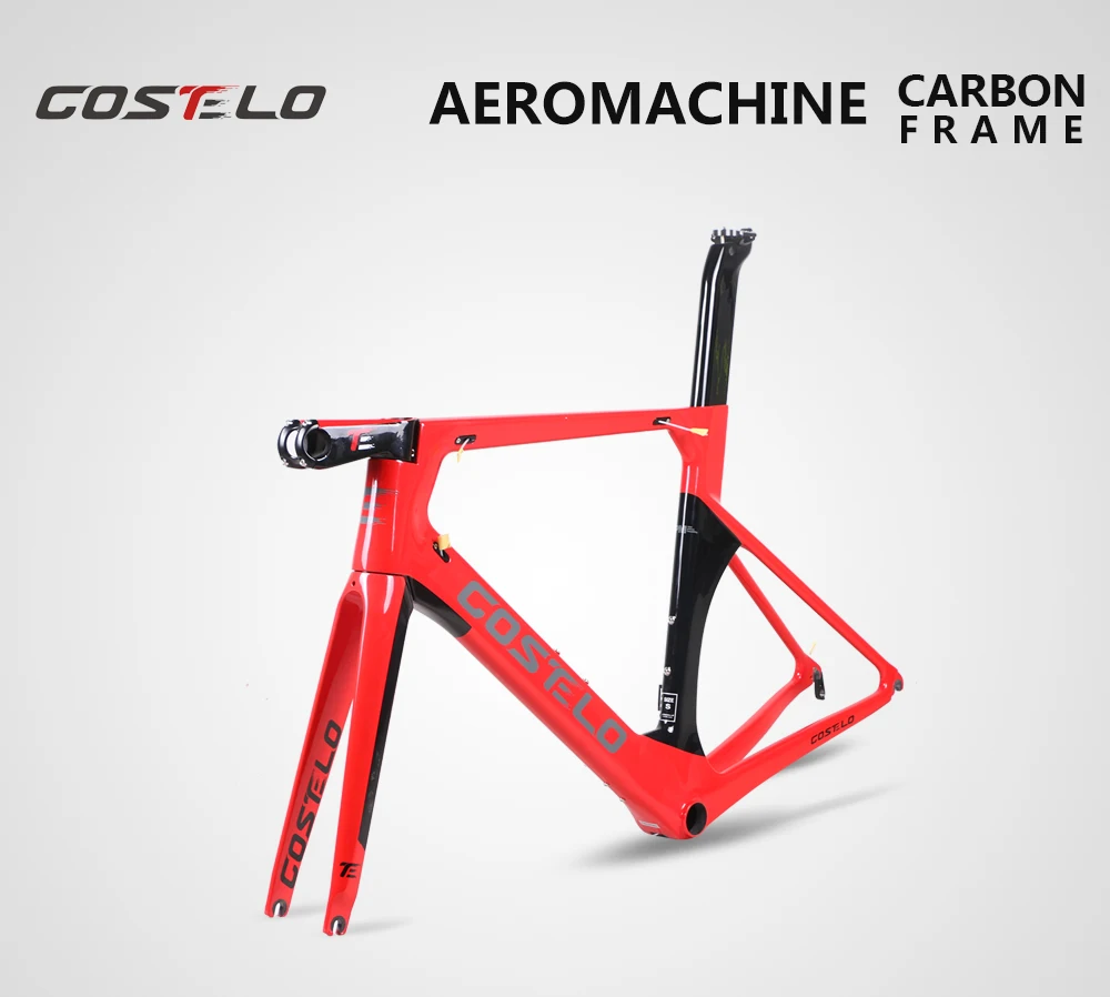 Costelo AEROMACHINE Monocoque диск углеродного волокна дорожный велосипед рама велосипеда bicicleta frameset Подседельный штырь вилка гарнитура 50 52 54 56