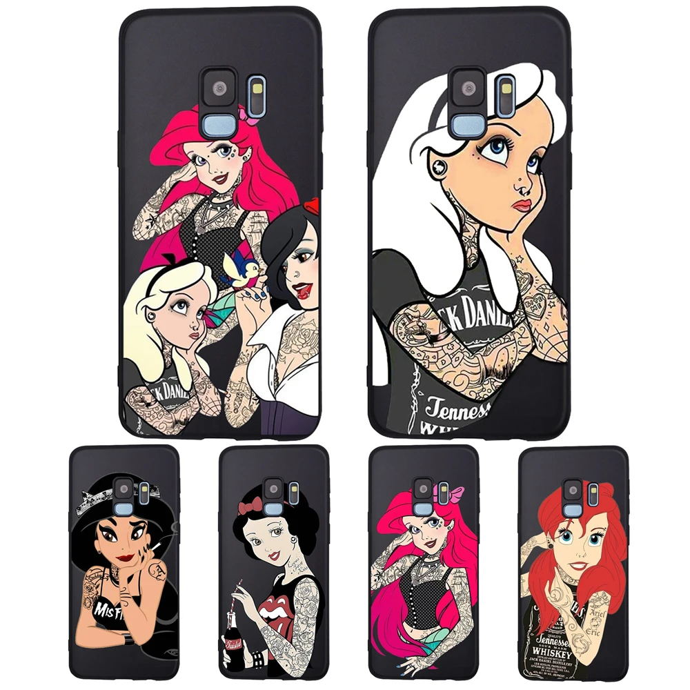 

Tattoo Princess For Samsung Galaxy S6 S7 Edge S8 S9 S10 S10e Plus Lite Note 8 9 A20 A30 A40 A50 A70 phone Case Cover Coque Etui