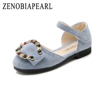 

ZENOBIAPEARL Girls Sandals Flock Cut-outs Princess Baby Toddler Girl Sandals Kids Casual Flat Shoes For Girl Size 26-36