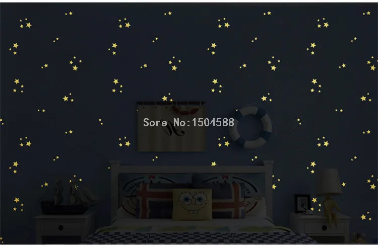 3D мультфильм детская комната нетканые флуоресцентные обои современные мальчики и девочки спальня светящаяся звезда небо крыша стены бумаги в рулонах