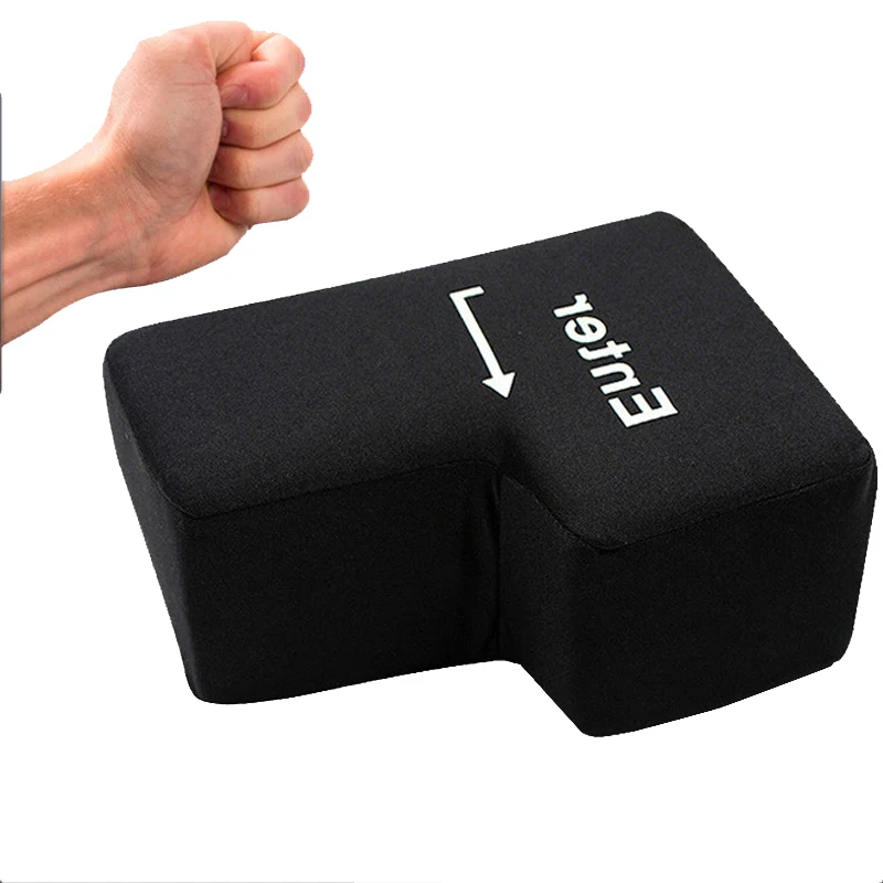 Black Big Enter Pillow Supersized USB Big Enter Key Office Desktop Nap Travel Pillow Travesseiro Anti Stress Relief Pillows Toys (3)