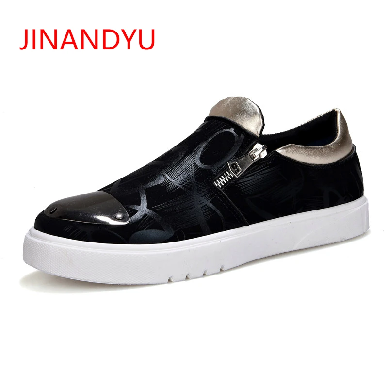 Casual De Deslizamento Homens 2 Formadores Partido Mocassins Dos Flats Em Mens Boate Hombre Homem Toe Sapatos Zapatillas Metal Do Respirável Sapatas 1 Moda 3 xPZYSP0q