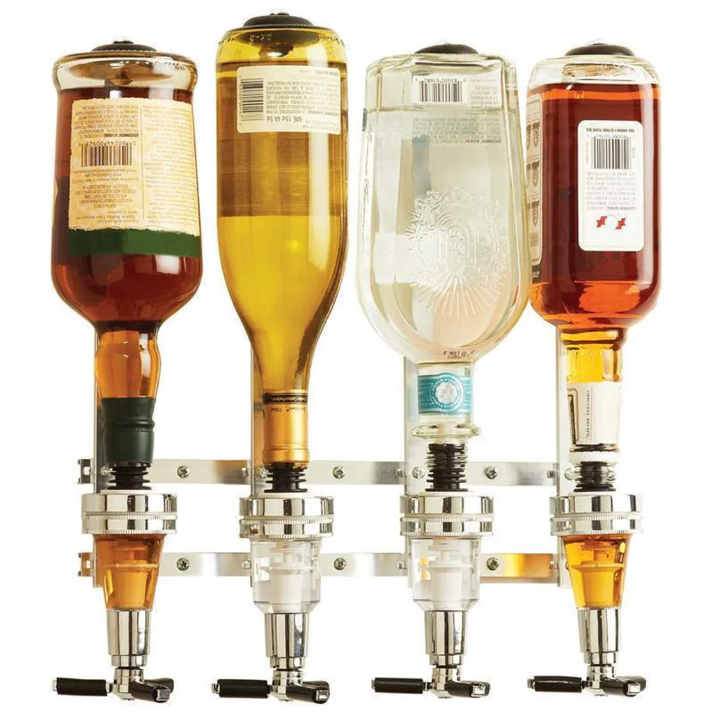 Beste New Wine Dispenser Machine Wall Mounted 4 Station Liquor Bar Butler Drinking Pourer Home Bar Tools For Beer Soda Coke Fizzy Soda