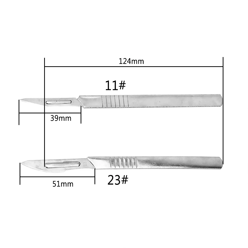 NICEYARD 10 Pieces Scalpel Surgical Blades Carving knife 23# 11# with 1 Pieces Stainless Steel Handle For PCB Circuit Board