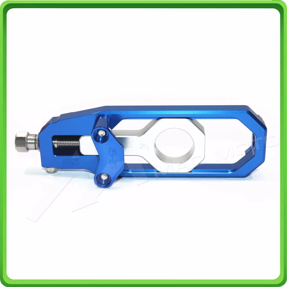 Aluminum motorcycle Chain Tensioner Adjuster fit for YAMAHA R1 YZF R1 2015 2016 2017 YZF-R1 15 16 17 Blue & Silver (7)