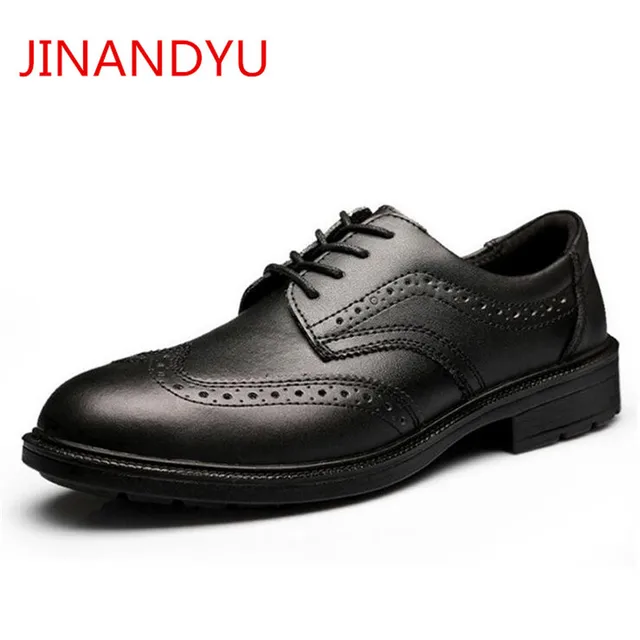 Cheap Men's Genuine Leather Brogue Shoes Classic Office Work Safety Shoes Steel Toe Formal Suits Flats Light Weight Work Dress Shoes Cheap Men's Genuine Leather Brogue Shoes Classic Office Work Safety Shoes Steel Toe Formal Suits Flats Light Weight Work Dress Shoes