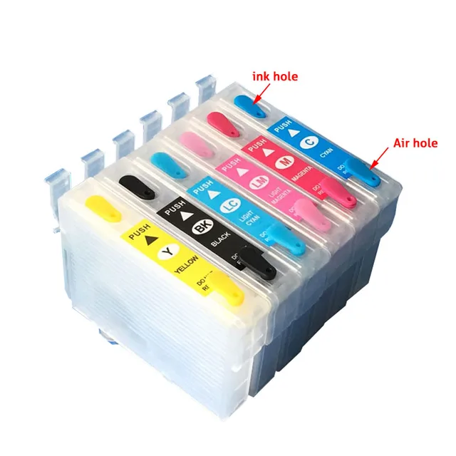 Empty Refillable ink cartridge for Epson T0821 T0826 for Epson Stylus