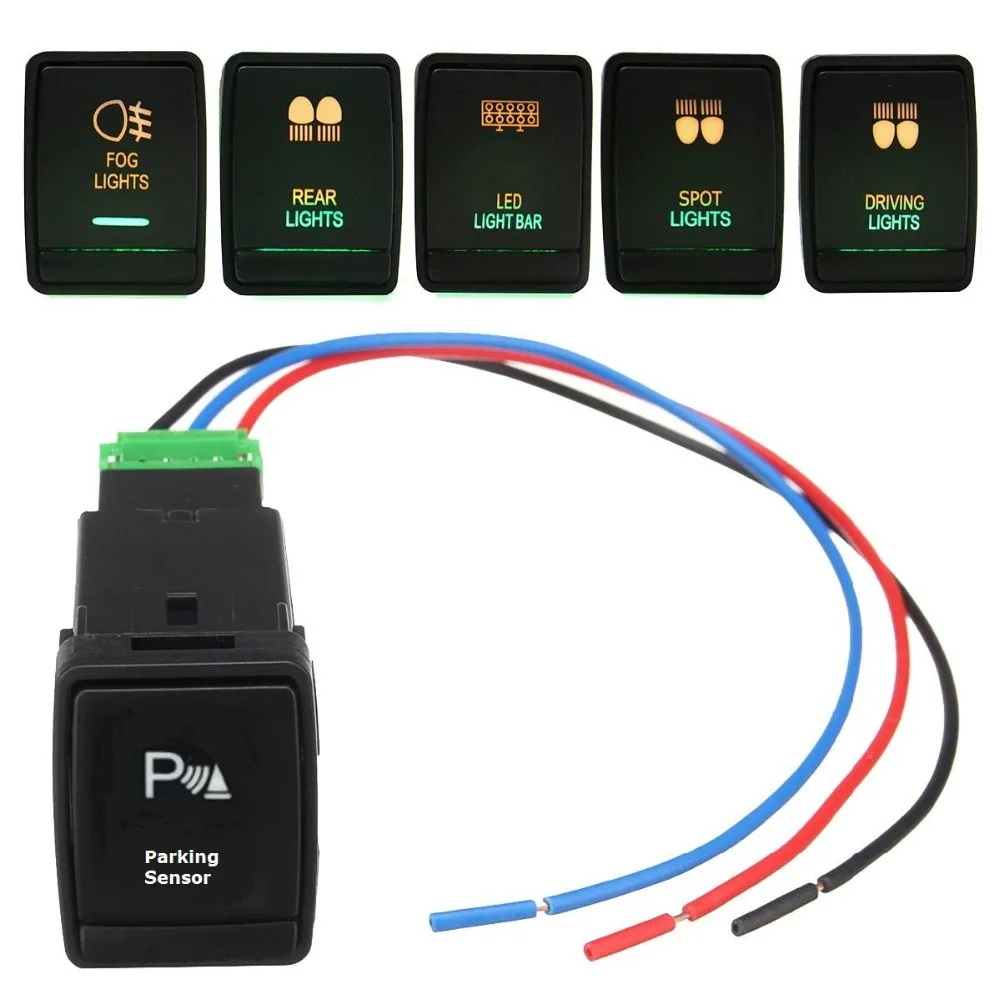 

12V-24V Push button Switch Parking sensor symbol Fit Nissan Navara NP300 Pathfinder R52 X-Trail T32