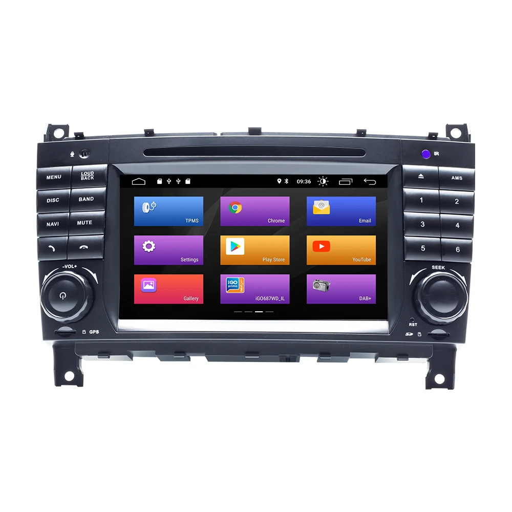 Excellent 2 Din Car Radio GPS Android 9.0 Car DVD Player For Mercedes BenzC-Classs CLC W203 CLK W209 2004-2007 C200 C230 C220 C320 C350 4G 1