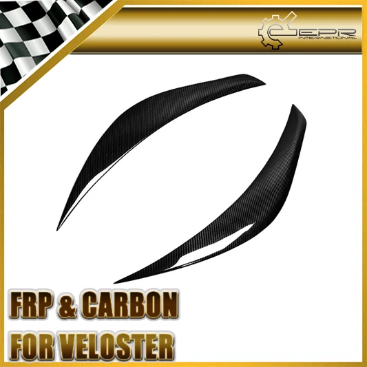 

For Hyundai Veloster Carbon Fiber Headlight Eyebrow Eyelid Fit Turbo Or Non Turbo