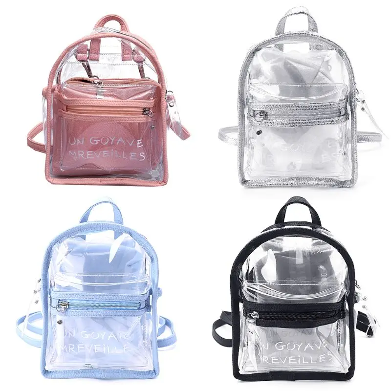 Women Transparent Jelly Small Backpacks Girls Mini Clear Backpack 2018