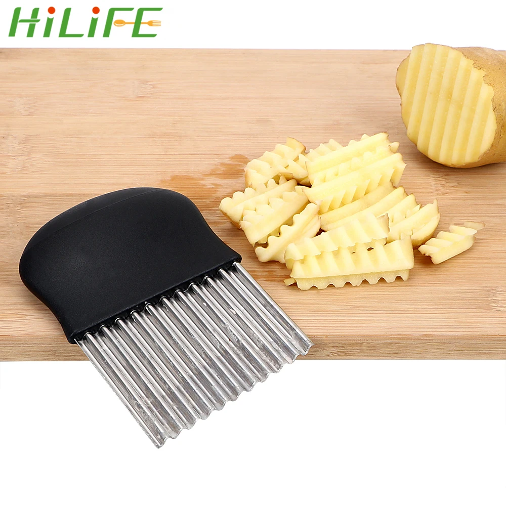 HILIFE French Fry резка овощей картофеля из нержавеющей стали волнистая оправа