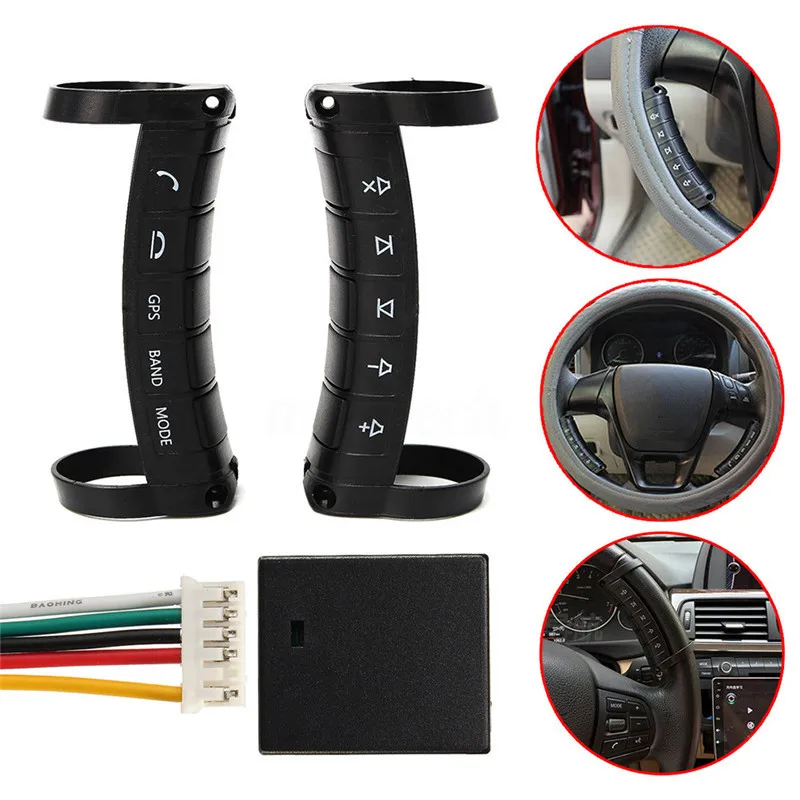 Universal accesorios modificados para coche multifunción controlador de volante inalámbrico con botones de navegación de DVD mando a distancia Universal accesorios modificados para coche multifunción controlador de volante inalámbrico con botones de navegación de DVD mando a distancia