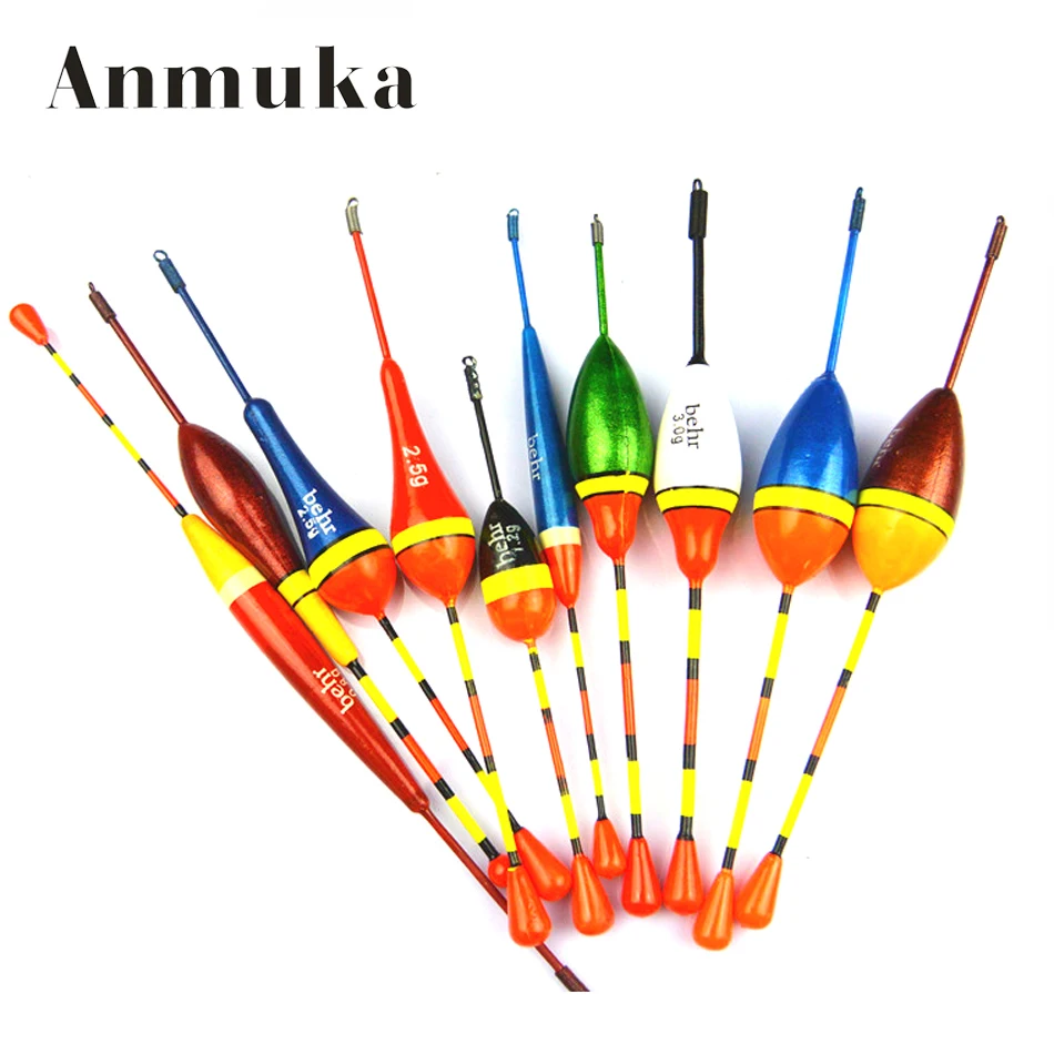 Anmuka Hot Sale! 10Pcs Vertical Buoy Fish Floats Bobbers Fishing Float