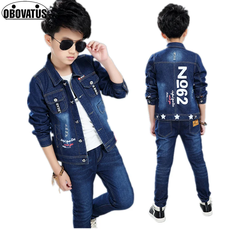 

New Children Boys Clothing Set Autumn Spring Cotton Long Sleeve Denim Jacket+Jeans Pants 2pcs/set Kids Casual Outerwear Clothes