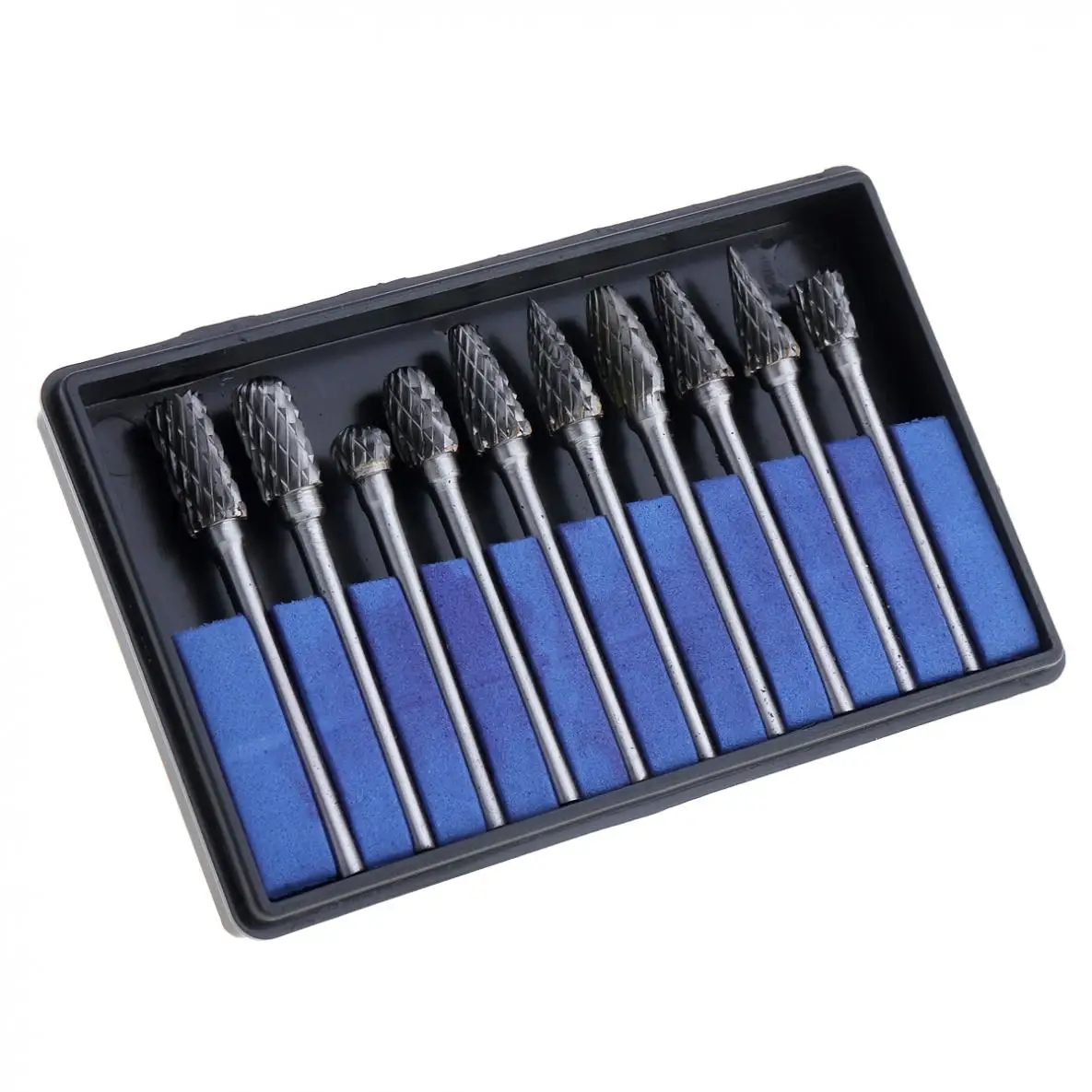 TORO 10pcs 3 x 6mm Carbide Rotary File Tungsten with Plastic Box for Polished / Carved / Polishing