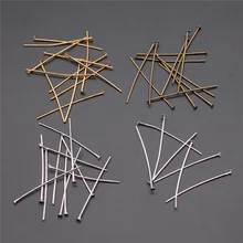 200 шт 18-35 мм плоская головка шпильки 4 цвета золото/серебро/бронза/родий шпильки для изготовления ювелирных изделий фурнитура и компоненты