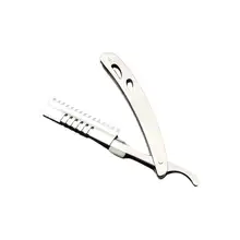 Мужская бритва для бороды из нержавеющей стали, складное ручное бритвенное лезвие, триммер для бровей, парикмахерские бритвенные инструменты SMJ