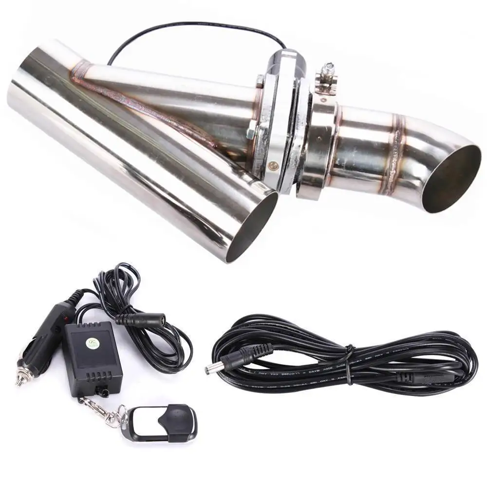 3 INCH EXHAUST CUTOUT ELECTRIC DUMP Y PIPE CAT BACK TURBO BYPASS STEEL