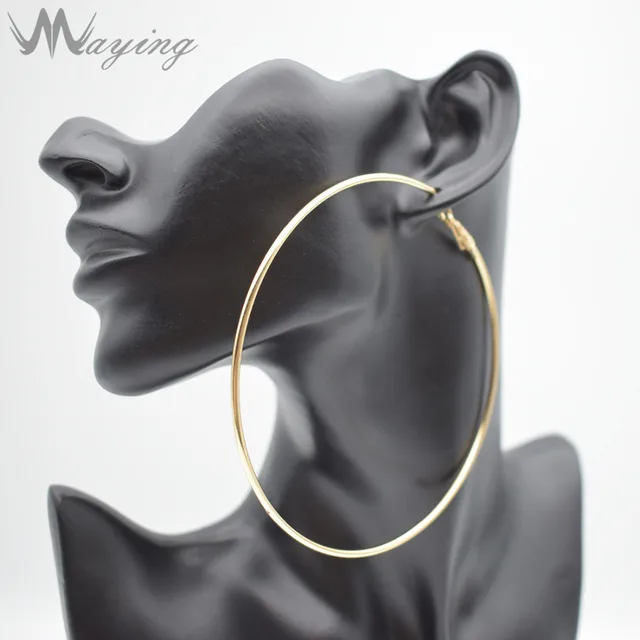 Hypoallergenic Extra Large Flattened Round Metal Hoop Earrings For Hypoallergenic Extra Large Flattened Round Metal Hoop Earrings For Women Gest Thin Silver Dangle Huggie
